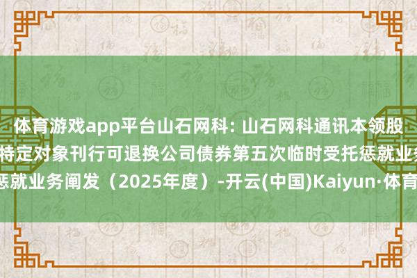 体育游戏app平台山石网科: 山石网科通讯本领股份有限公司2022年向不特定对象刊行可退换公司债券第五次临时受托惩就业务阐发（2025年度）-开云(中国)Kaiyun·体育官方网站-登录入口