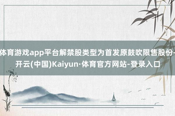 体育游戏app平台解禁股类型为首发原鼓吹限售股份-开云(中国)Kaiyun·体育官方网站-登录入口