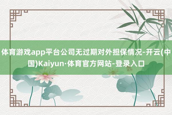 体育游戏app平台公司无过期对外担保情况-开云(中国)Kaiyun·体育官方网站-登录入口