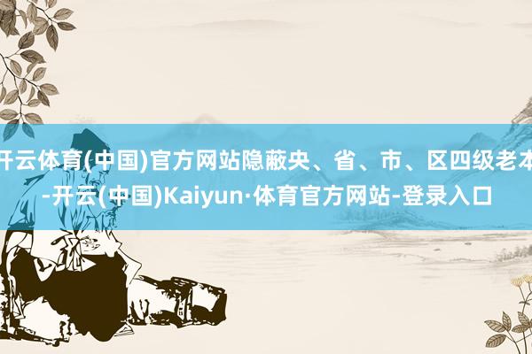 开云体育(中国)官方网站隐蔽央、省、市、区四级老本-开云(中国)Kaiyun·体育官方网站-登录入口