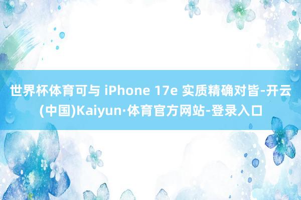 世界杯体育可与 iPhone 17e 实质精确对皆-开云(中国)Kaiyun·体育官方网站-登录入口